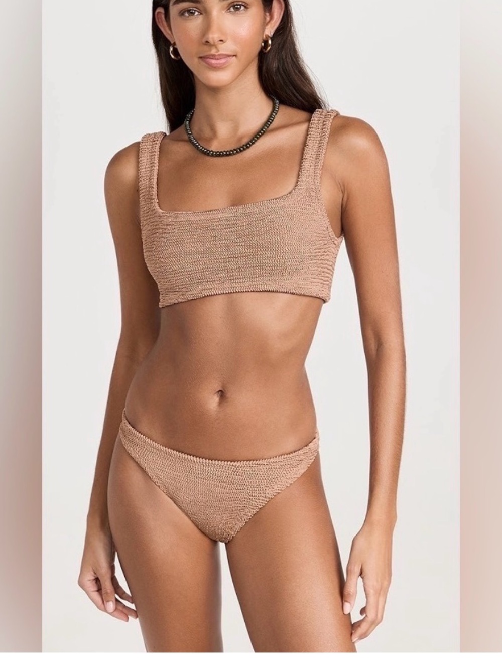 Hunza G Xandra Bikini Metallic Cocoa